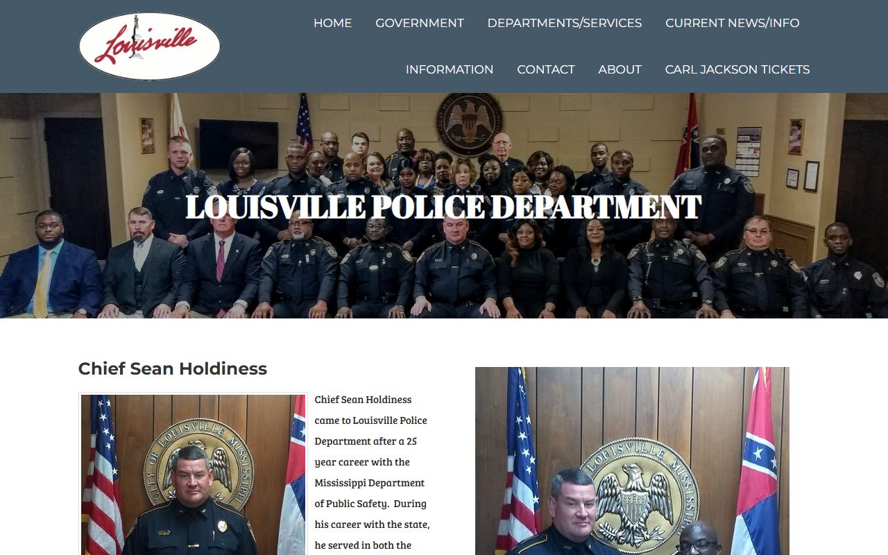 Louisville Police Department Winston County custody contact page