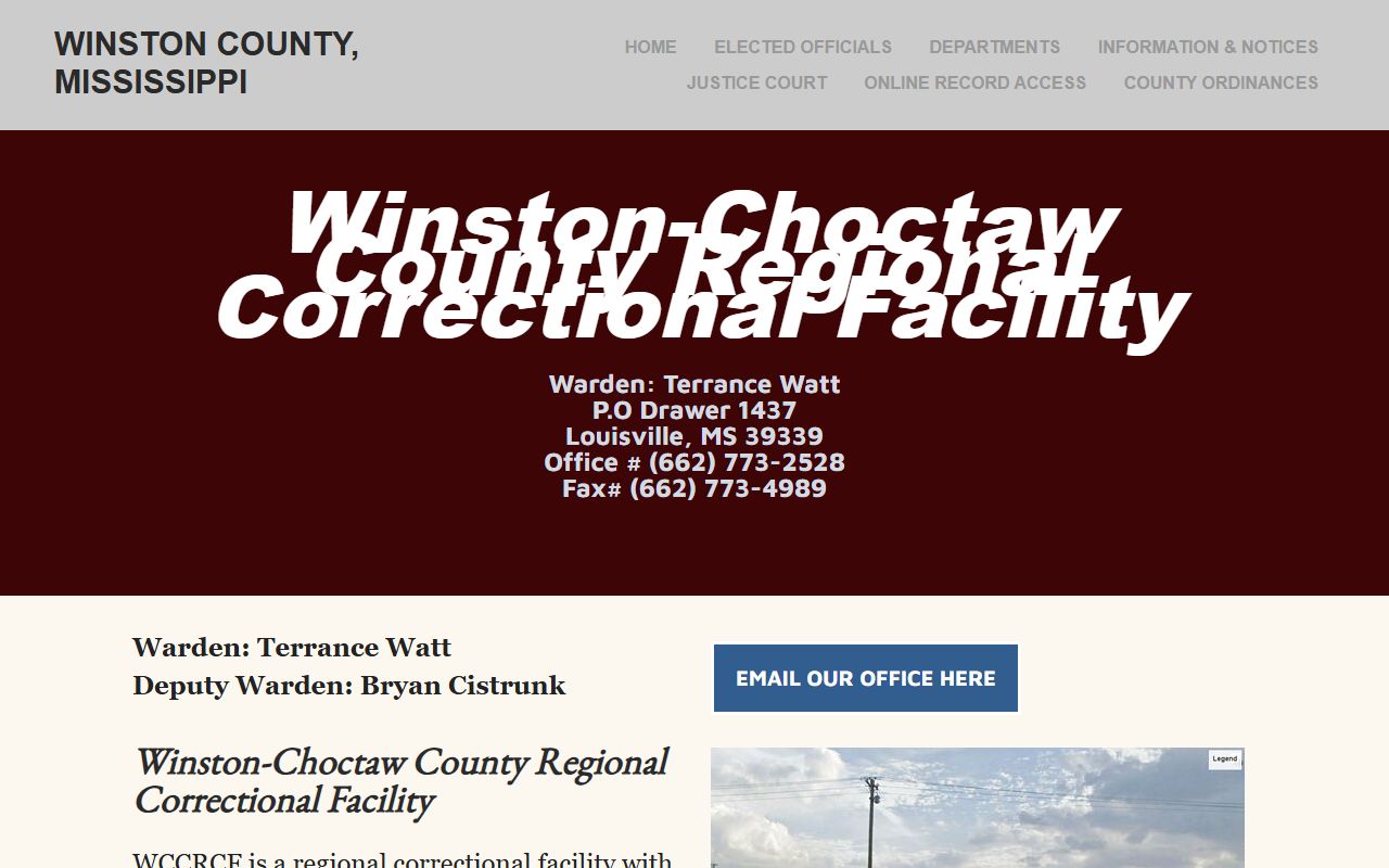 Winston County inmate population WCCRCF facility information page